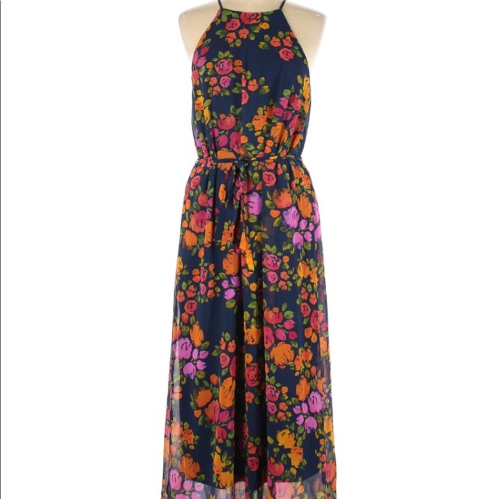 Donna Morgan size 12 - halter blue orange floral dress